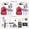 Family Prep Survival Kit with Water Purification Straw Filter - 4 Person | No Masks or Colored Box