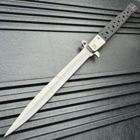 13" STEC Silver Spring Assisted Stiletto Tactical Folding Pocket Knife Blade G10